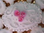 wedding cookie with piped icing decorations