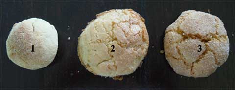 showing the difference between three types of amaretti cookies