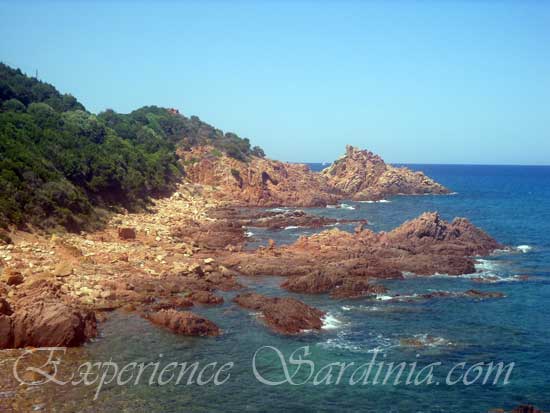 the rocky coastline of the marina di gairo