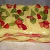an italian layered cream cake with fruit