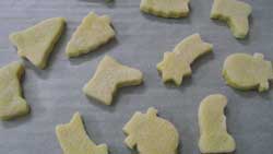 raw cookies on a baking tray