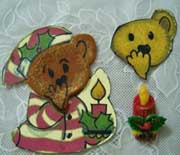 teddy with candlecut out cookies