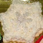snowflake shaped meringue cookies