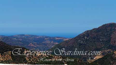 view from the balcony in a holiday home rental in sardinia