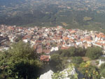 view of the village of baunei from the mountains