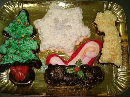 an assortment of christmas meringue cookies