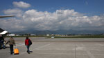 boarding plane at the milan bergamo airport 