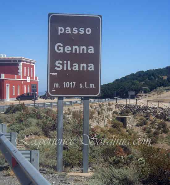 sign post of the pass of genna silana sardegna italy