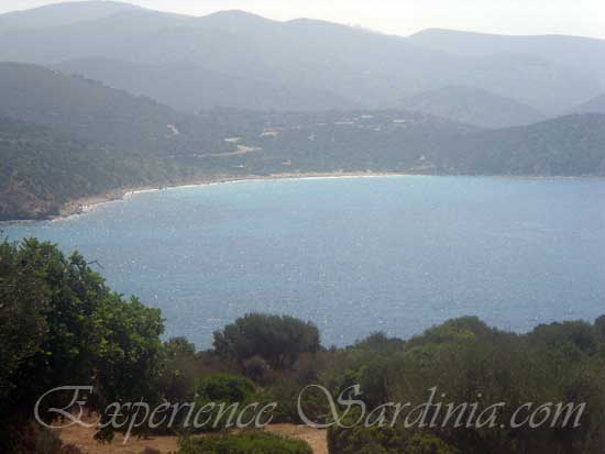 view of the Italian beach of su sirboni