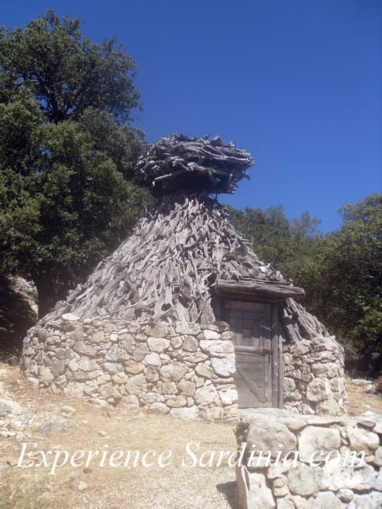 a traditional shepherds hut in the mountains of sardinia italy