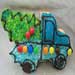 christmas cut out cookies truck with tree