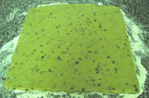 rolled out walnut cookie dough