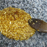 almond brittle on a marble table