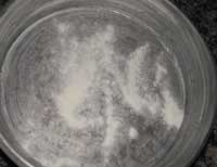 preparing the baking tray with fat and flour