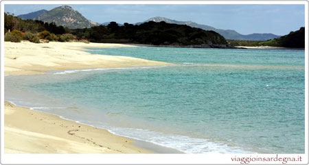 the beach of cala sinzias in castidas cagliari