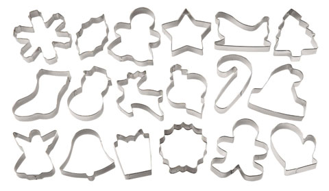 18 piece christmas cookies cutters