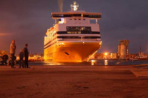 ferry in the docks in corsica