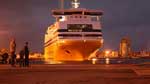 a ferry in the port of corsica