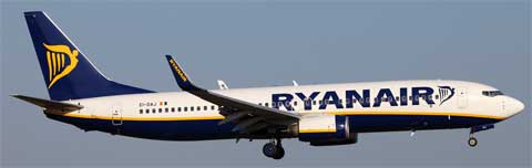  a ryanair airplane in flight