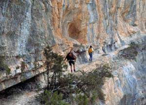 hikers on the mountain tral in ogliastra