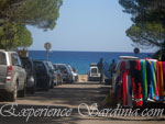 view of the road that leads to the beach in cala liberotto sardinia