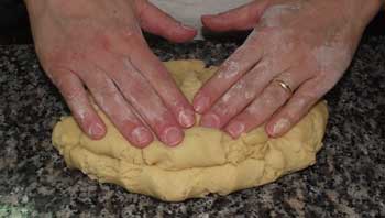 rolling out the biscuit mixture