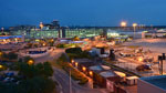 view of manchester uk airport at night