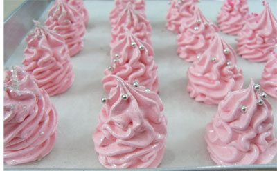 pink meringue cookies