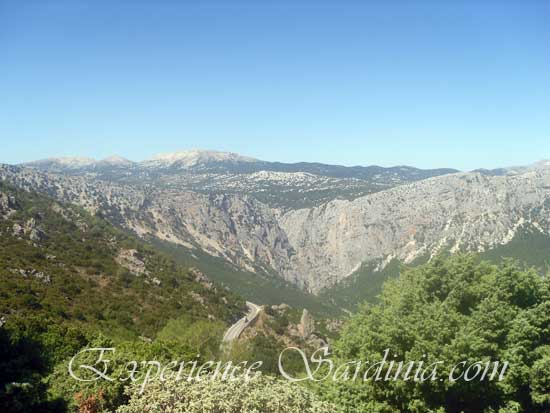 panoramic view surrounding the old ss 125 of ogliastra italy