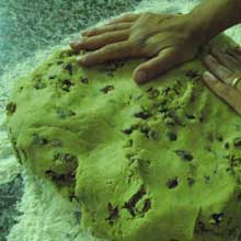 shaping cookie dough with your hands