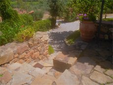 stone pathways at the villa